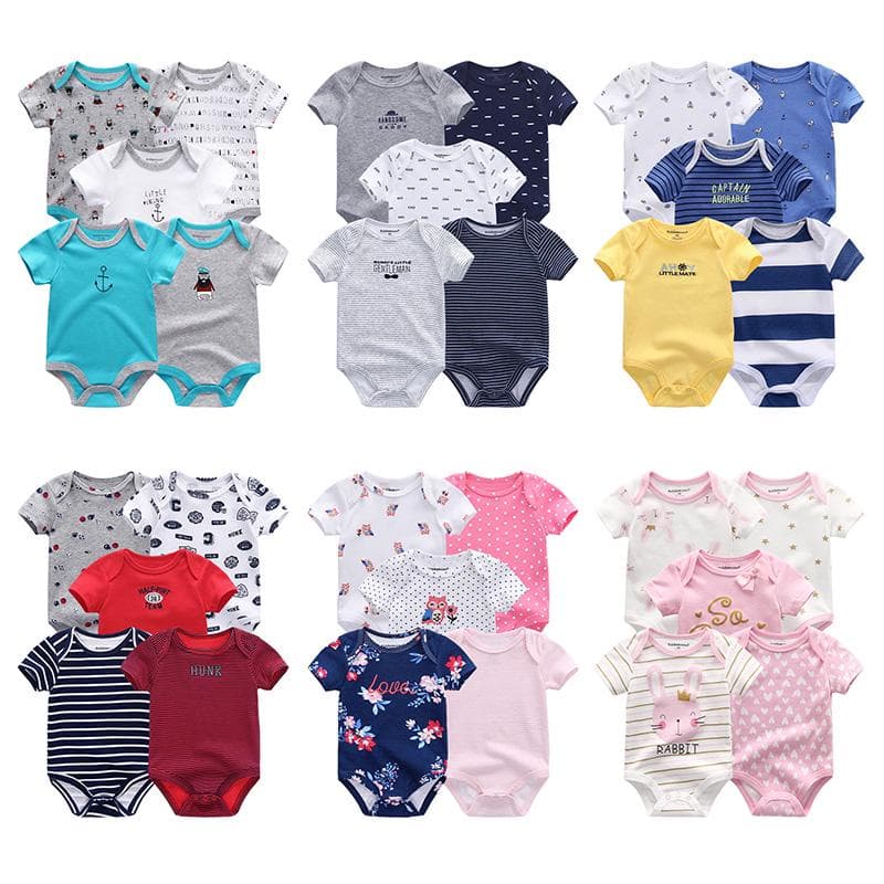 Nyfødt baby gutt jente klær Kiddiezoom bomull O-hals kortermet baby bodys & jumpsuits Klær cm