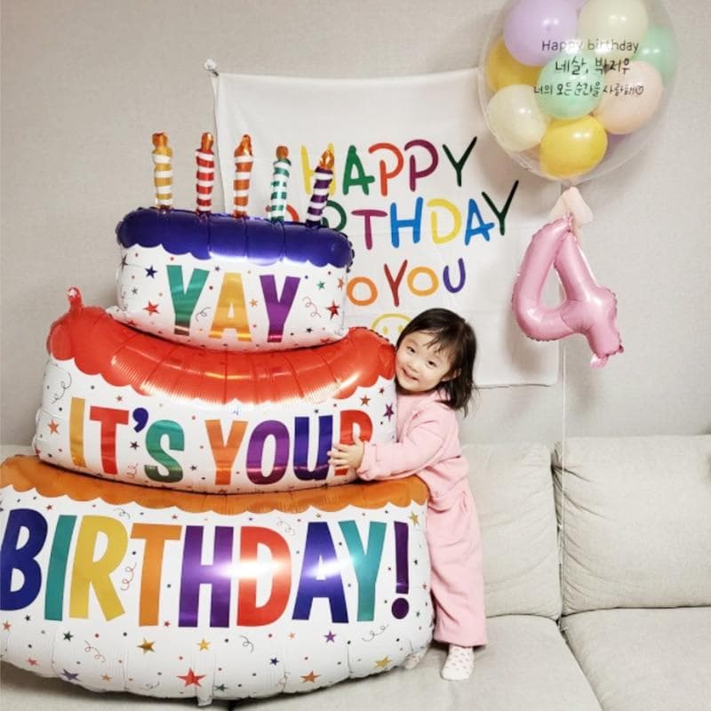 Tre-lags stor kake ballong bursdagsfeiring ballongdekorasjon  YAY IT'S YOUR BIRTHDAY  Bursdagsutstyr for barn