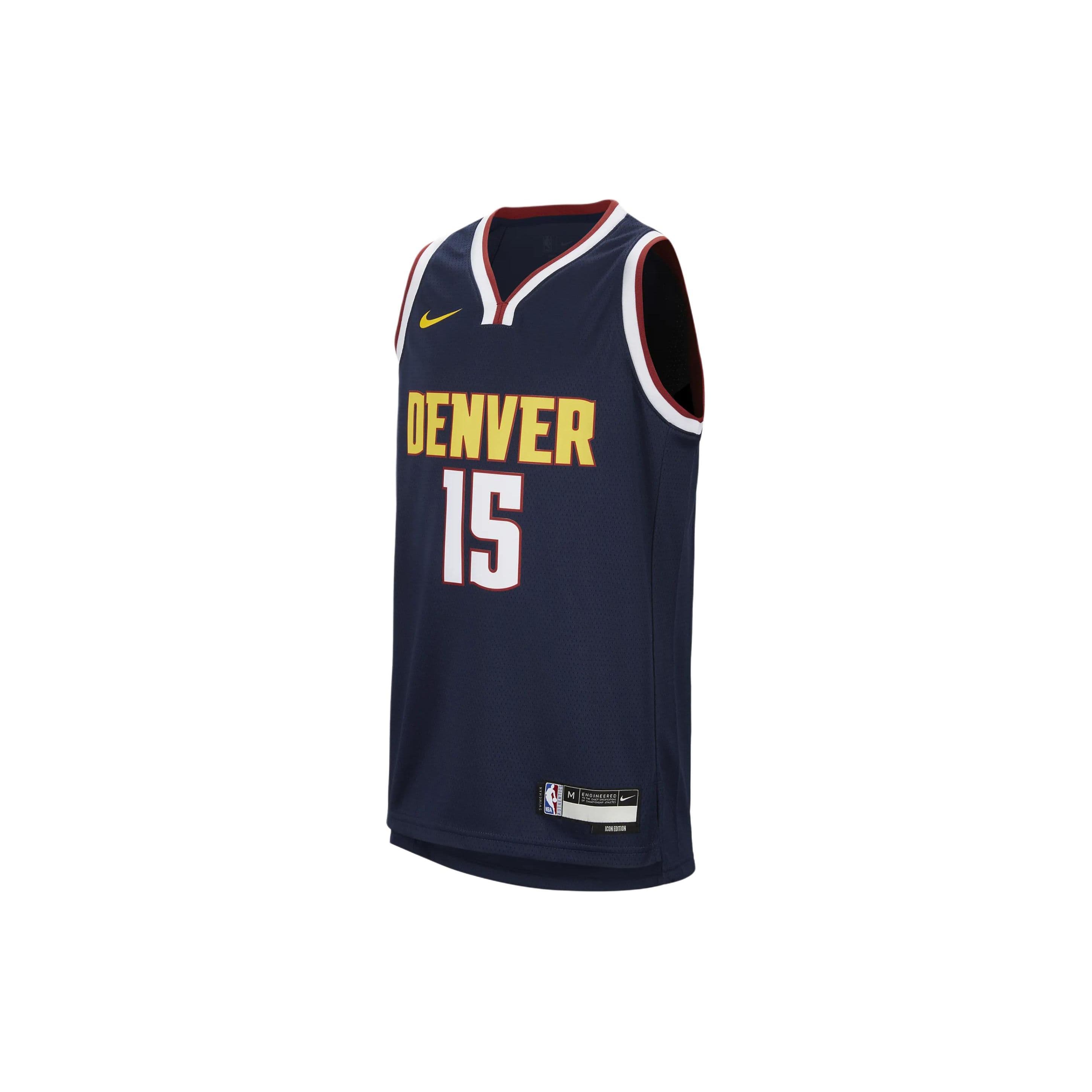 Nike Icon Edition Denver Nuggets Bokstav Nummer V-hals Casual Ermeløs Tanktopp Barn topper Universitetsdypblå HJ7714-419 cm
