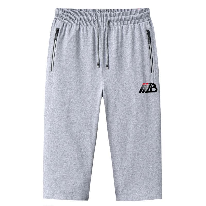 Shorts herre sommer bomull strikket syv-punkts mellombukser cm lys grå farge