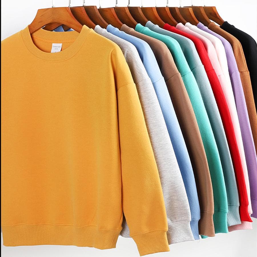 Zirunking splitter nye unisex Streetwear-gensere Høst og vår O-hals genser Dobbeltsidig langermet yttertøy i bomull cm