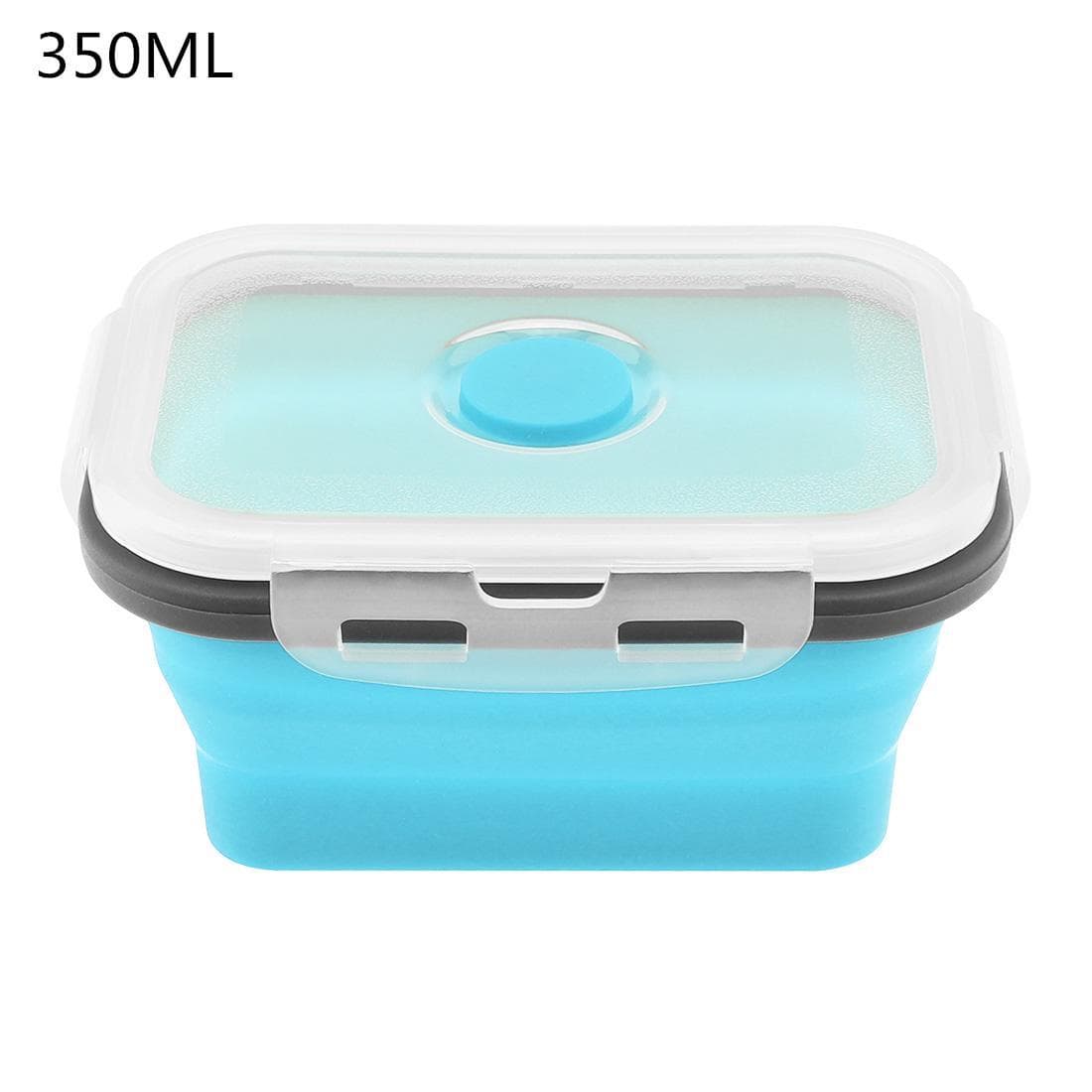 350ML/500ML/800ML/1200ML rektangel silikon skalerbar sammenleggbar matboks Bento Box 350ML Blå