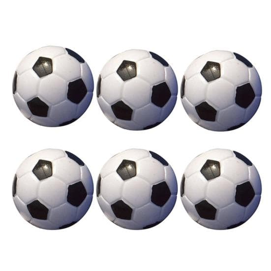 6 stk 32 Mm Mini Svart + Hvit Plast Bordfotballleketilbehør