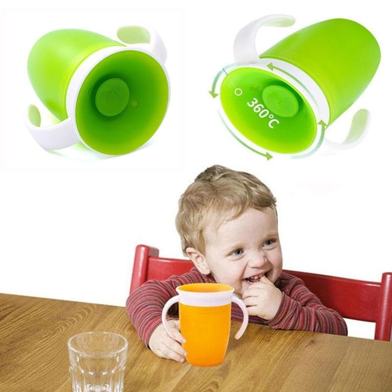 360 Lekkasikker baby-barn-drikkekopp for barn, baby-silikonkopp Anti-choke vannkopp for barn, lærings-drikkekopp, anti-søl cm himmelblå farge