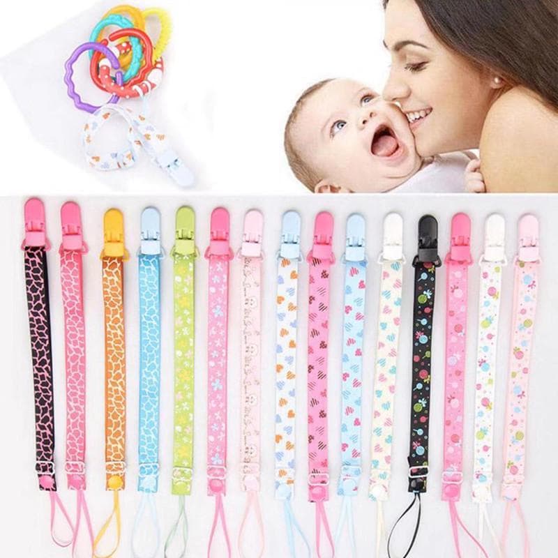 5 stk. Baby Smokk Smokk Beroligende Nipple Snor Stropp Kjede Klemmeholder flerfarget