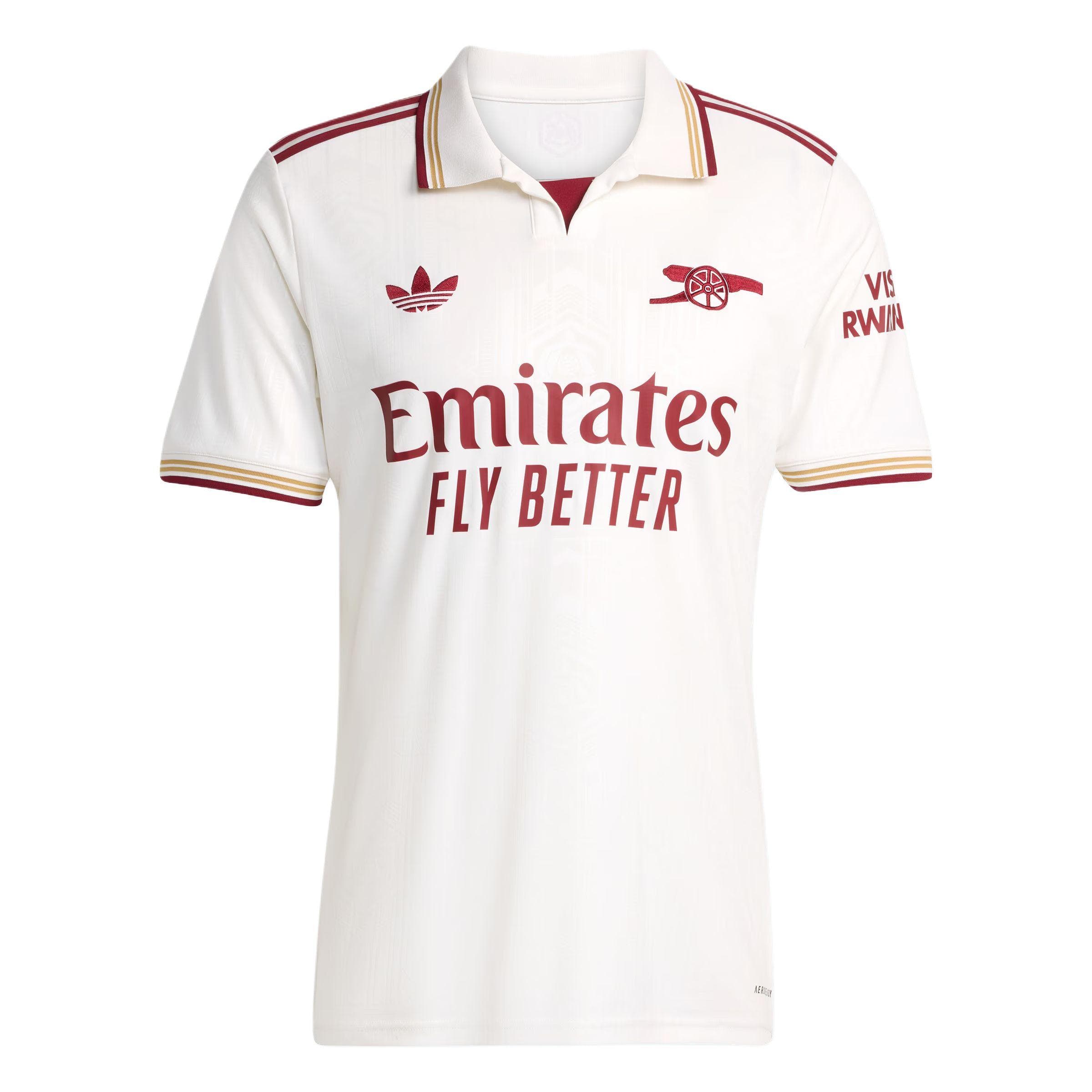 Adidas Originals Arsenal Tredjedrakt 25/26 Sesong Fanutgave Stripet Slim Fit Hurtigtørkende Kortermet Fotballskjorte Herre Topper JI9556 cm