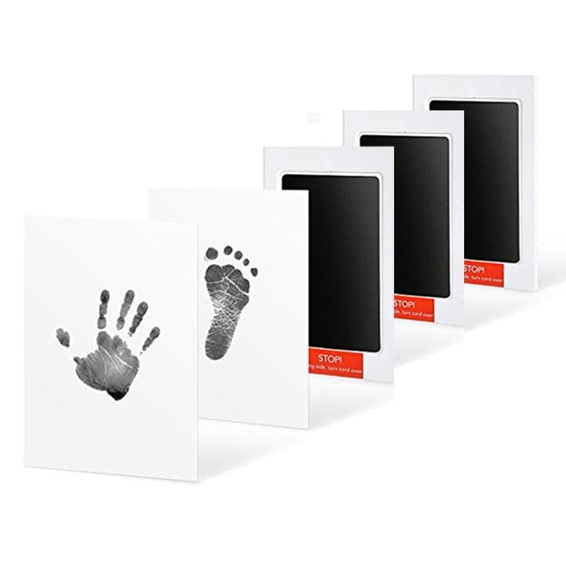 3 pakker Babypleie Ikke-giftig Baby Håndavtrykk Imprint Kit Baby Suvenir Støping Nyfødt Footprint Blekkpute Spedbarn Leir Lekegaver Rød