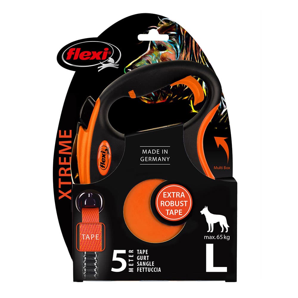 flexi Xtreme reim-bånd orange, 5 m - L: inntil 65 kg