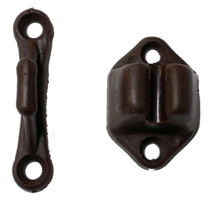 Dørholder plast (2 deler) Brun