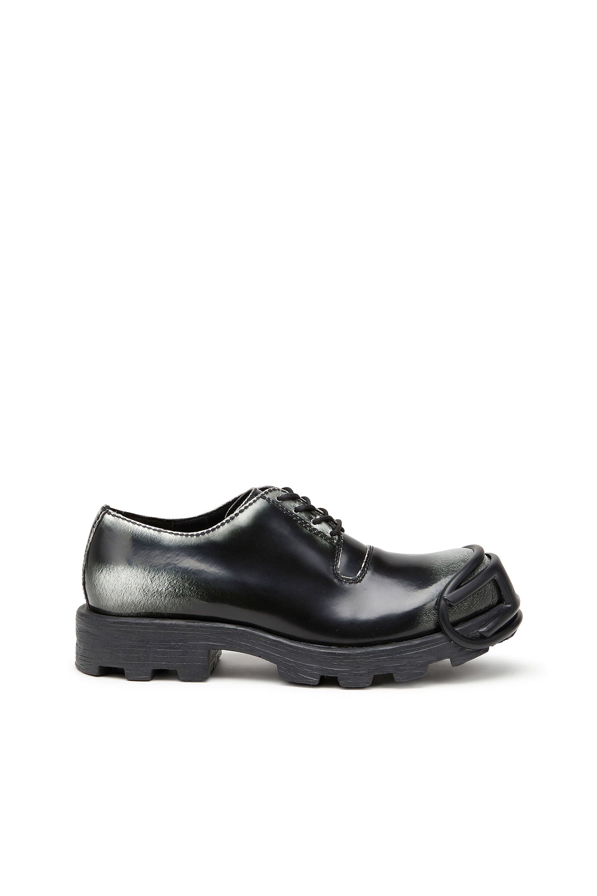 Diesel - D-Hammer-Derby shoes in shiny two-tone leather - Lace Ups and Clogs - Man - Multicolor