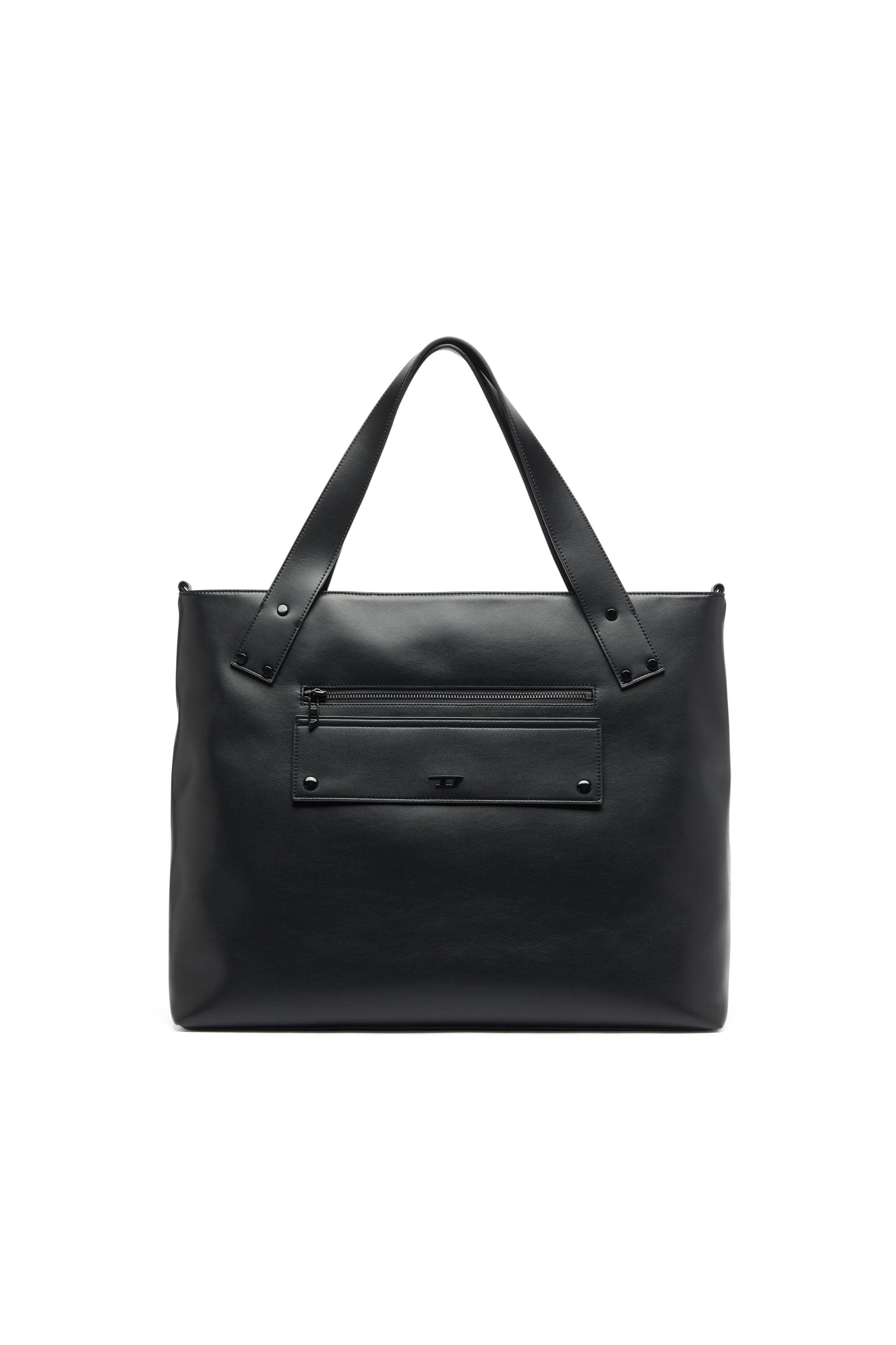 Diesel - Rivet-D - Shopping Bag with zip and flap pocket - Shopping Bags - Man - Black