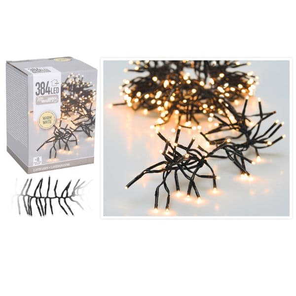 Klynge Lys 384 Led Lys Varm Hvit