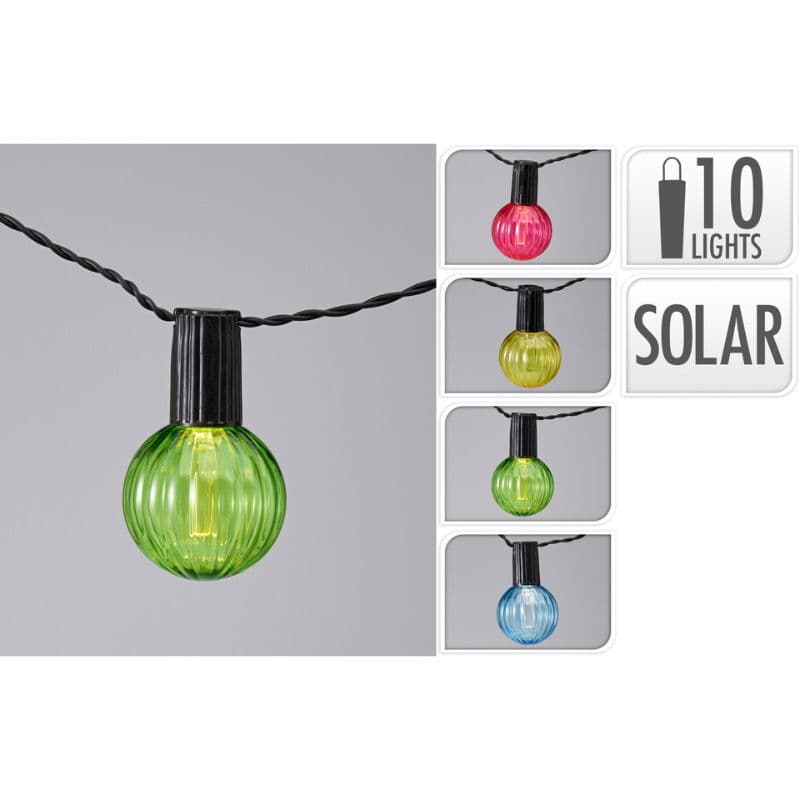 Party Lyskjede Solcelle 10 Stk. Klar