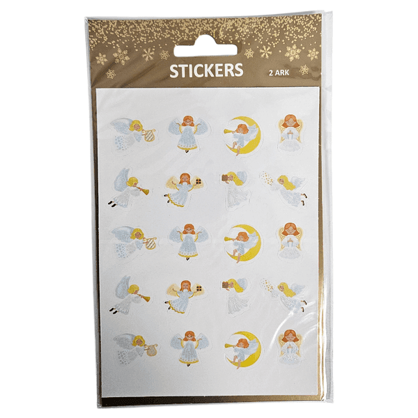 Juleklistremerker engler 40stk | Glitter og dekor
