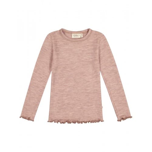 Langermet T-skjorte I 100% Merinoull, Oeko-tex® 98/104 Soft Rose