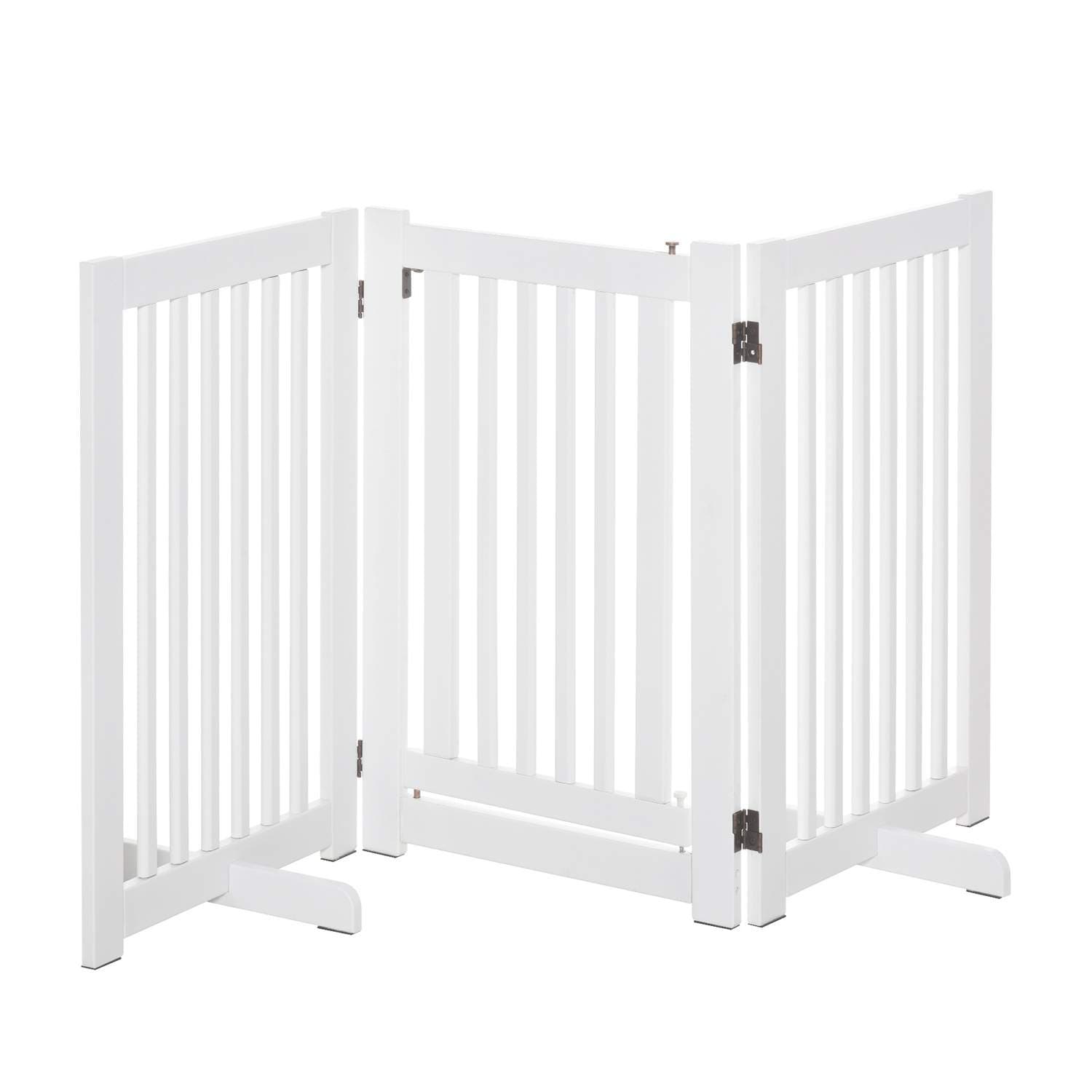 Justerbar hvit trebeskyttelsesport for hunder 155x76 cm