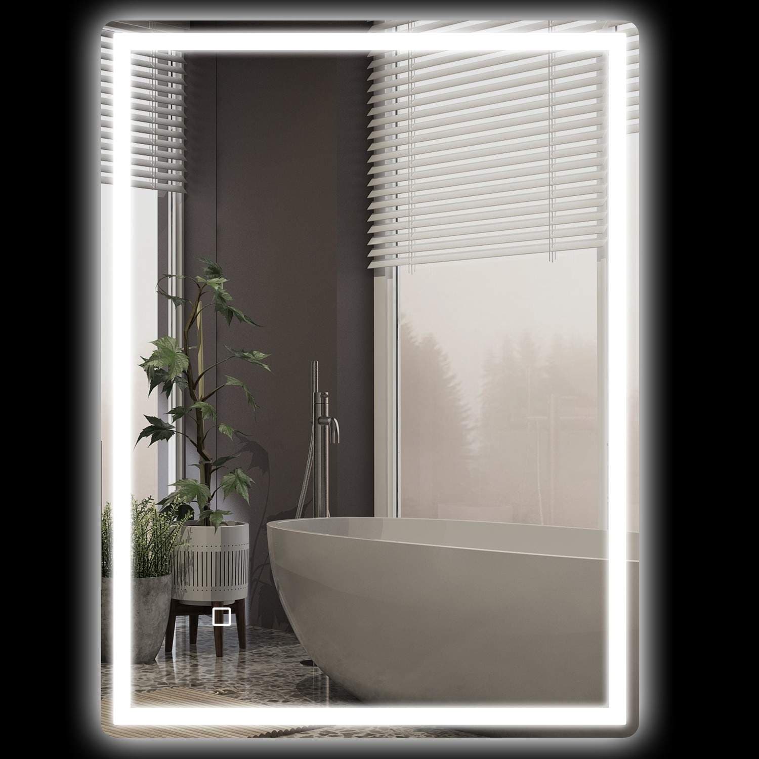 Dimbar Frostfritt Baderomsspeil 80x60cm Minnefunksjon