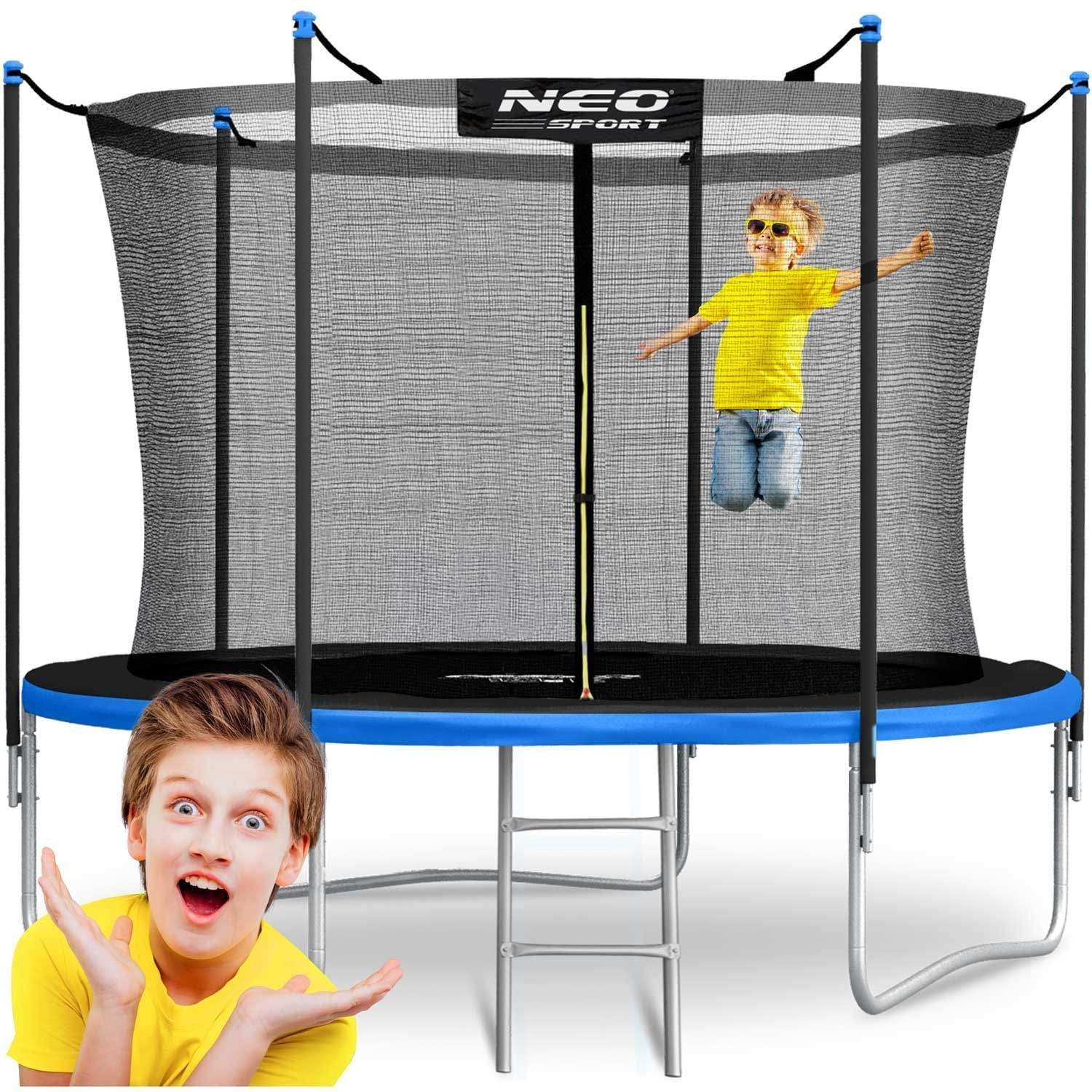 Trampoline for hage 312 cm med innvendig sikkerhetsnett og stige Neo-Sport