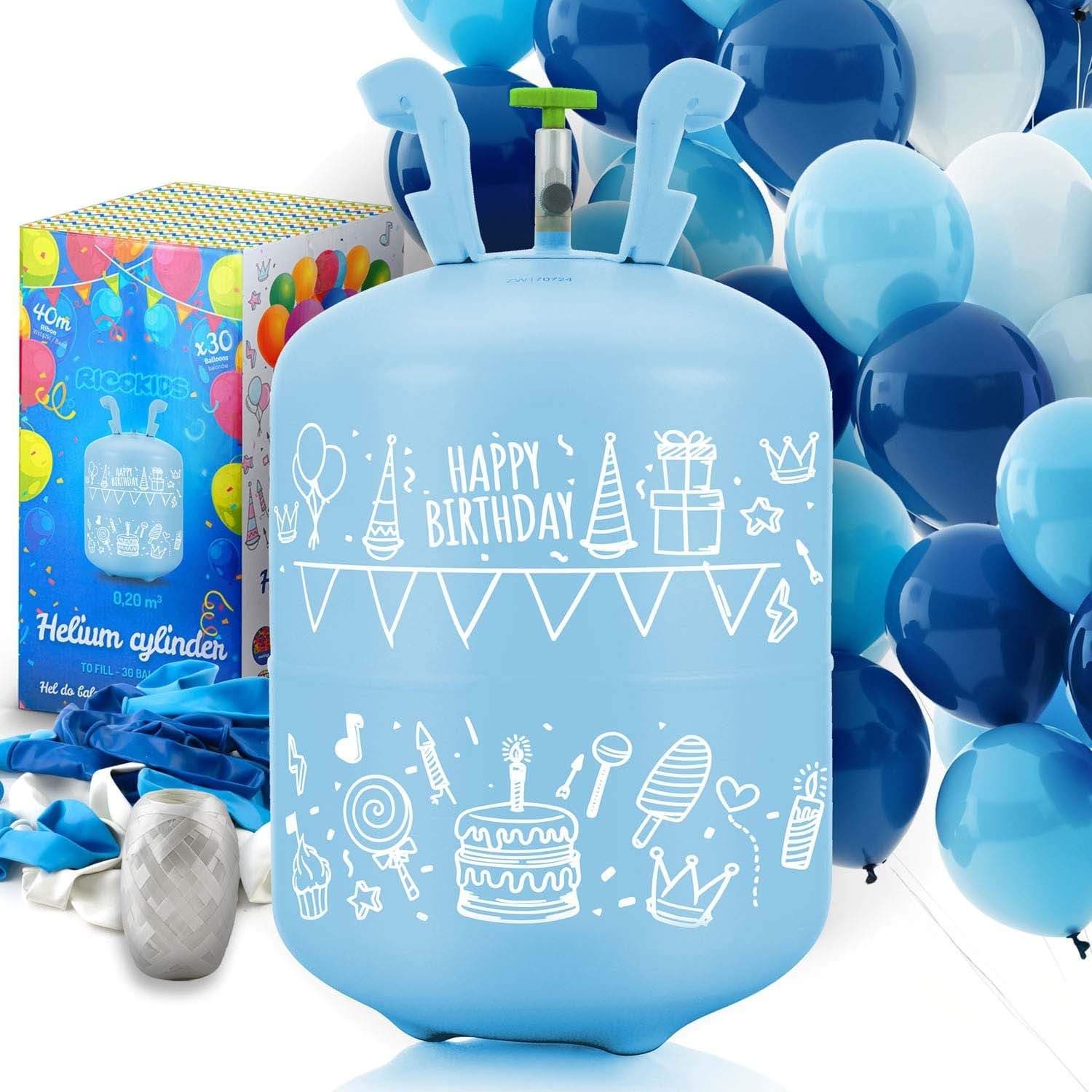 Heliumsylinder 0,20 m3 med ballonger og bånd Ricokids
