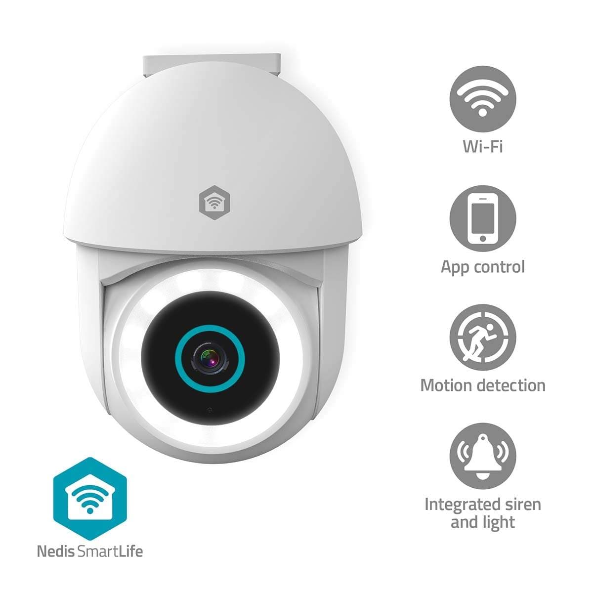 SmartLife utendørskamera | Wi-Fi | Spotlight | 3MP Full HD 1296p | Panorer tilt | IP65 | Cloud Storage (valgfritt) / microSD (ik