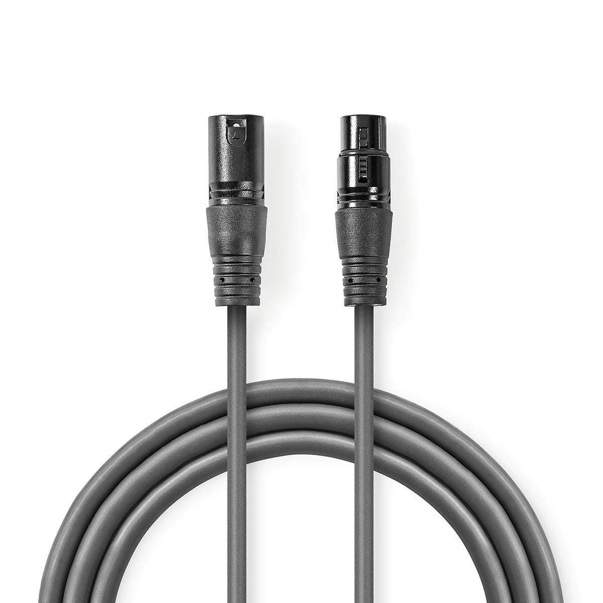 DMX Adapter Cable | XLR 3-Pin Han | XLR 3-Pin Hun | Nikkel belagt | 20.0 m | Rund | PVC | Mørk Grå | Gaveeske