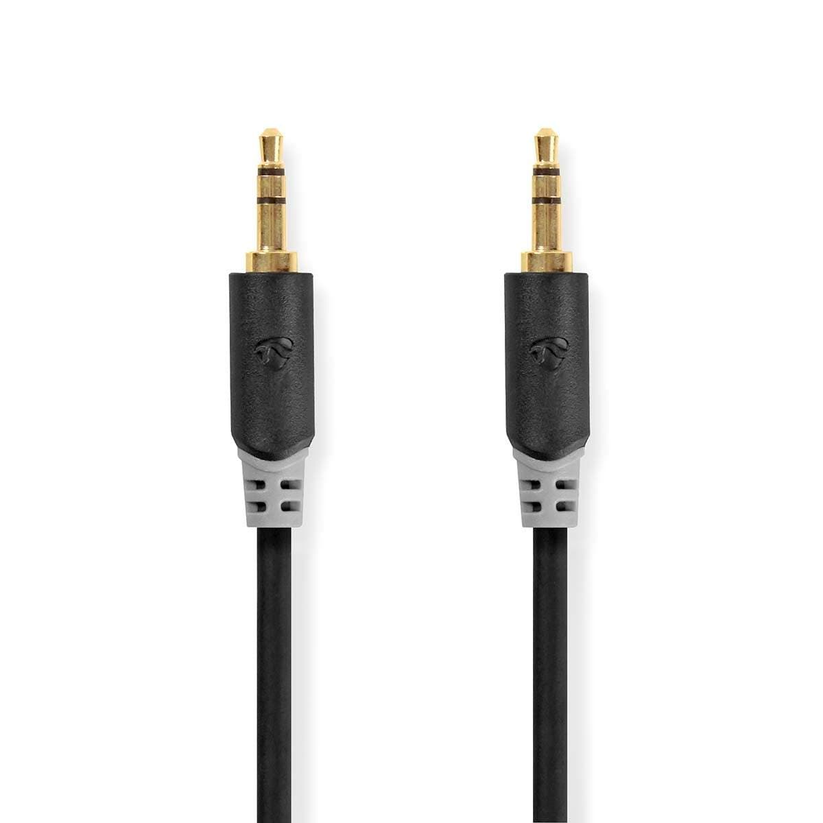 Stereo lydkabel | 3.5 mm Han | 3.5 mm Han | Gull belagt | 5.00 m | Rund | Antrasitt | Boks