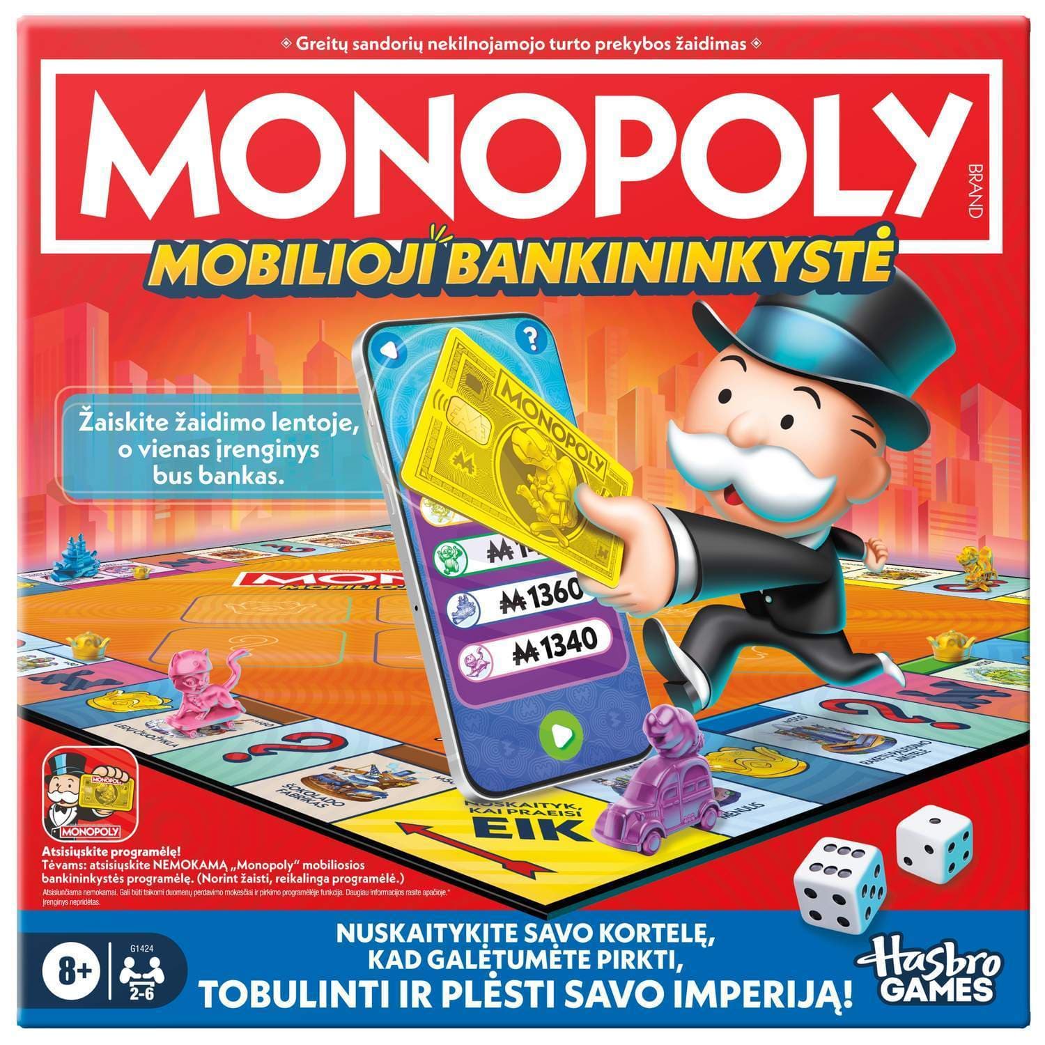 Monopolbrettspill med App Banking - Litauisk utgave