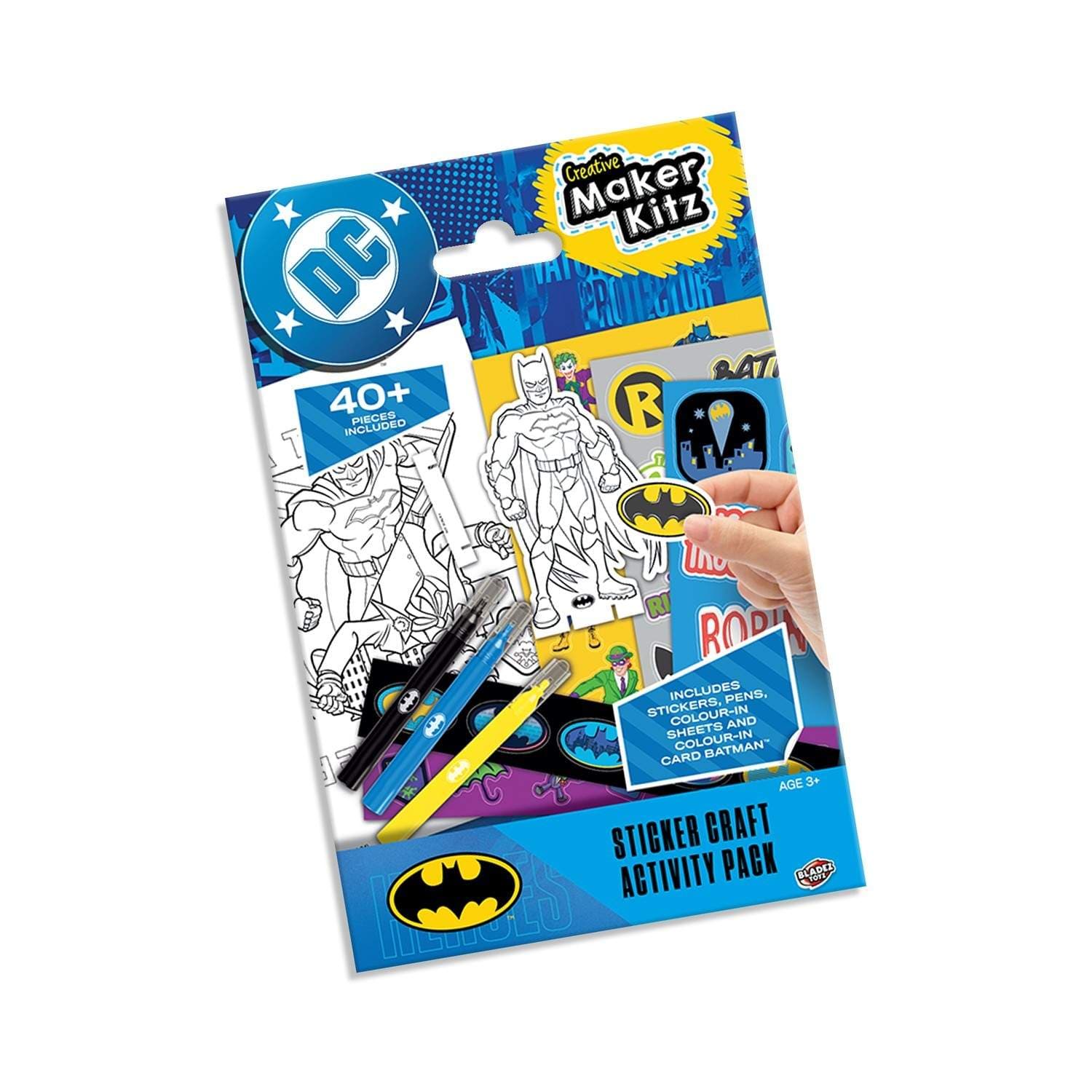 Batman-klistremerke aktivitetssett for barn, kreativ moro og læring