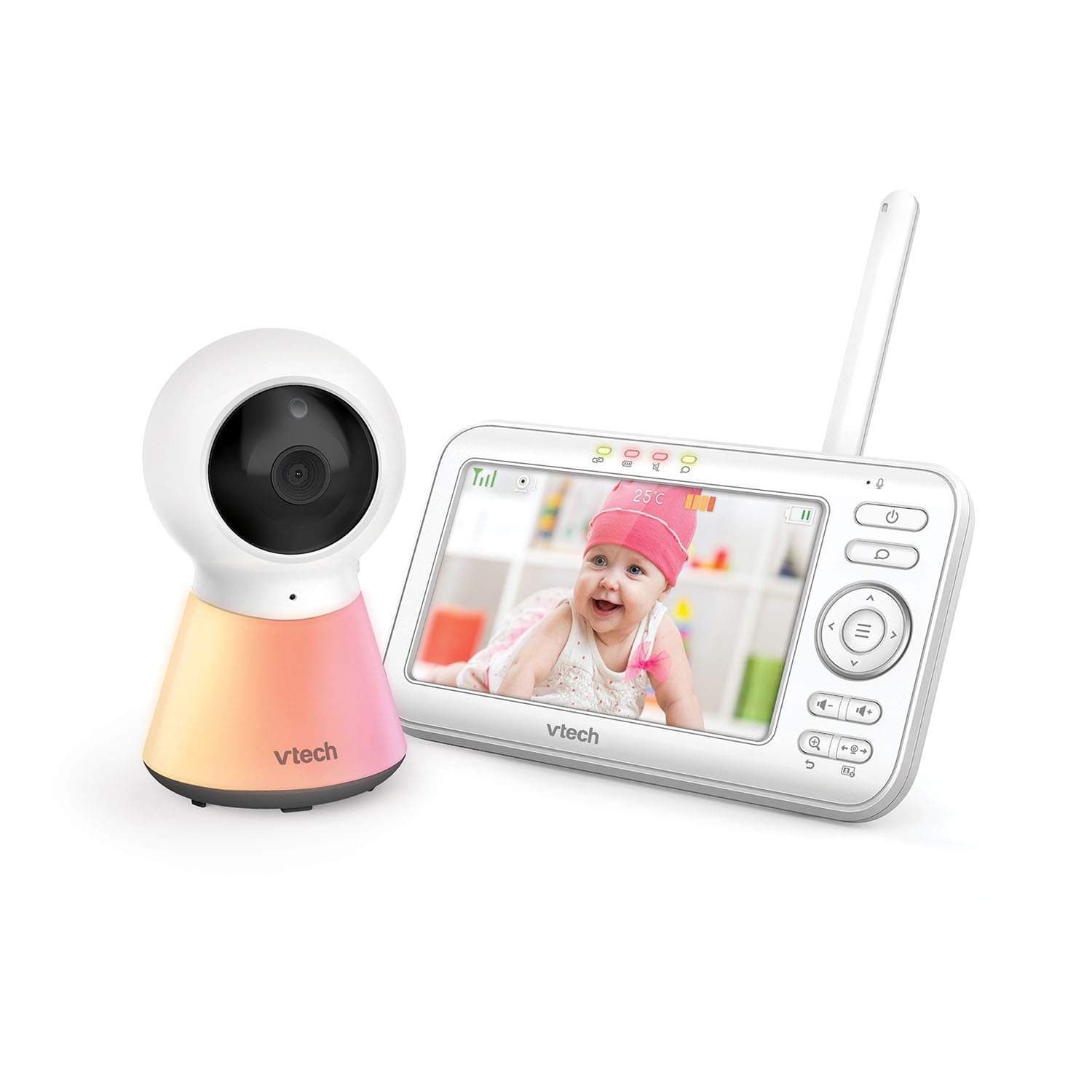 Babymonitor med 5" LCD-skjerm, nattlys og toveis tale