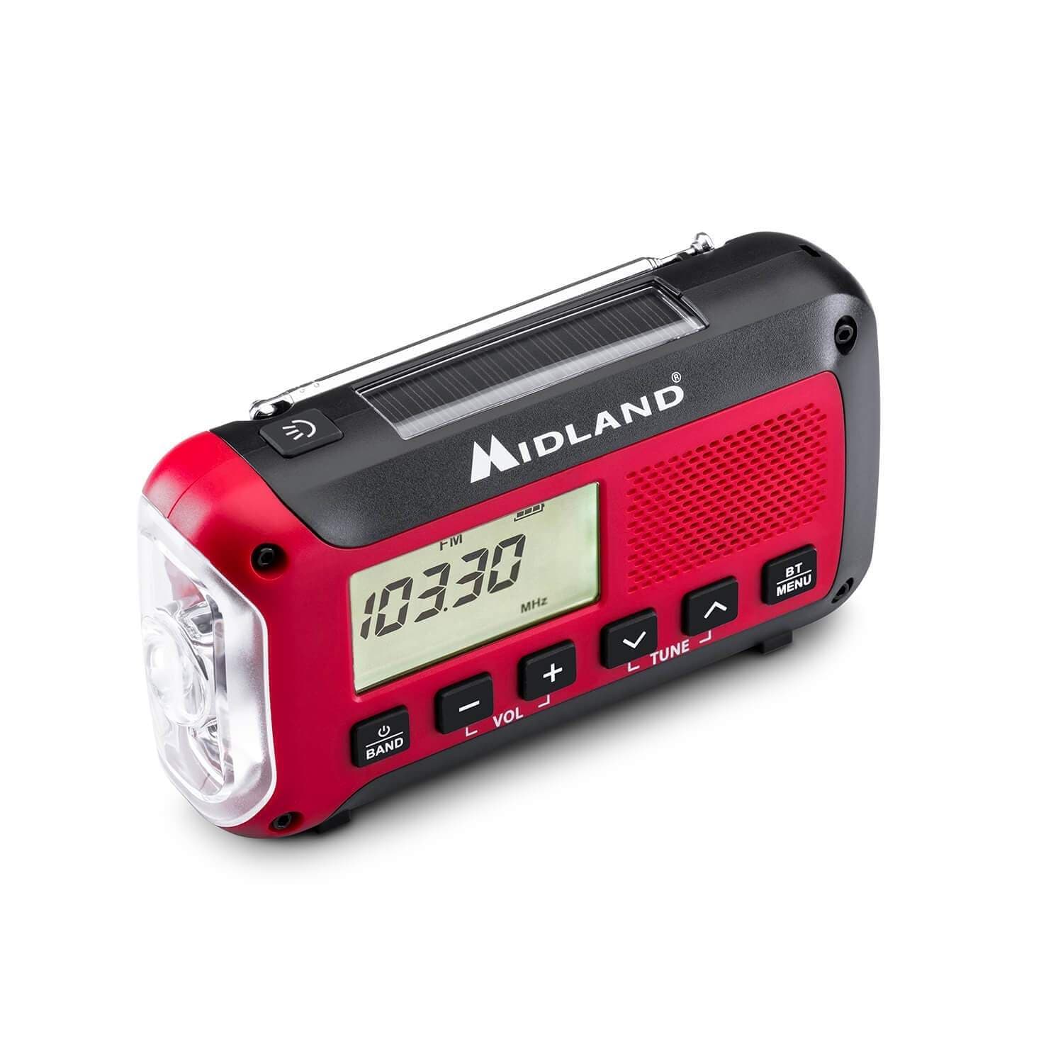 MIDLAND Emergency Radio Power Bank ER250BT Rød Svart