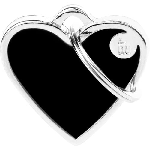 Myfamily Basic Hjerte håndlaget ID tag - 25x25 mm - Sort