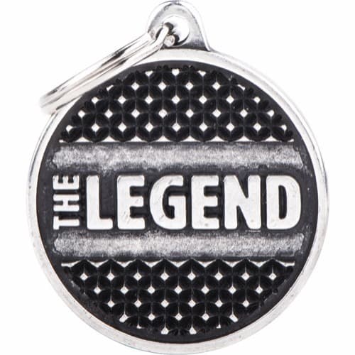 Myfamily Circle The Legend ID tag - 26x31 mm - Sølv
