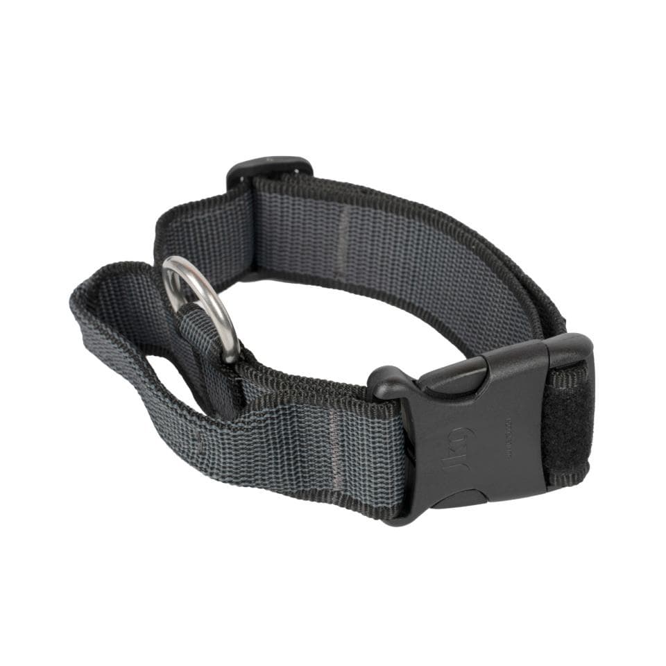 Julius-K9 C&G Halsbånd med Håndtak 38-53 cm- 40 mm - Grå/Sort