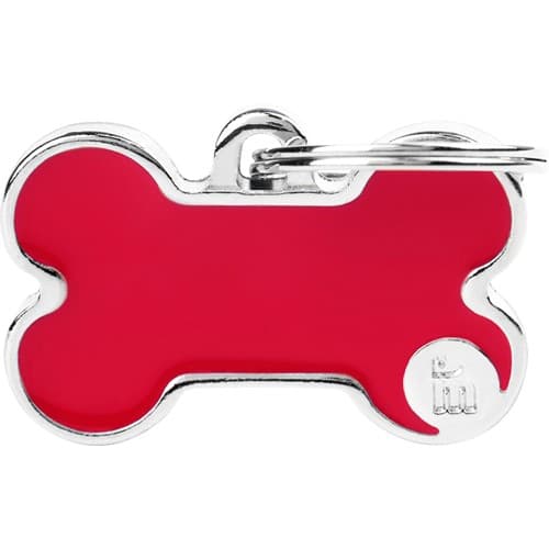 Myfamily Basic Bein håndlaget ID tag - 38x24 mm - Rød